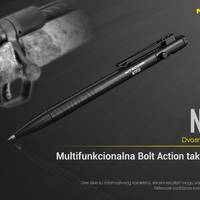 Detalji konstrukcije Nitecore NTP31 taktičke olovke sa Schneider Gelion+ patronom i Bolt Action mehanizmom