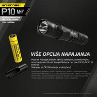 Snop svetlosti Nitecore P10 V2 lampe dometa do 201 metar