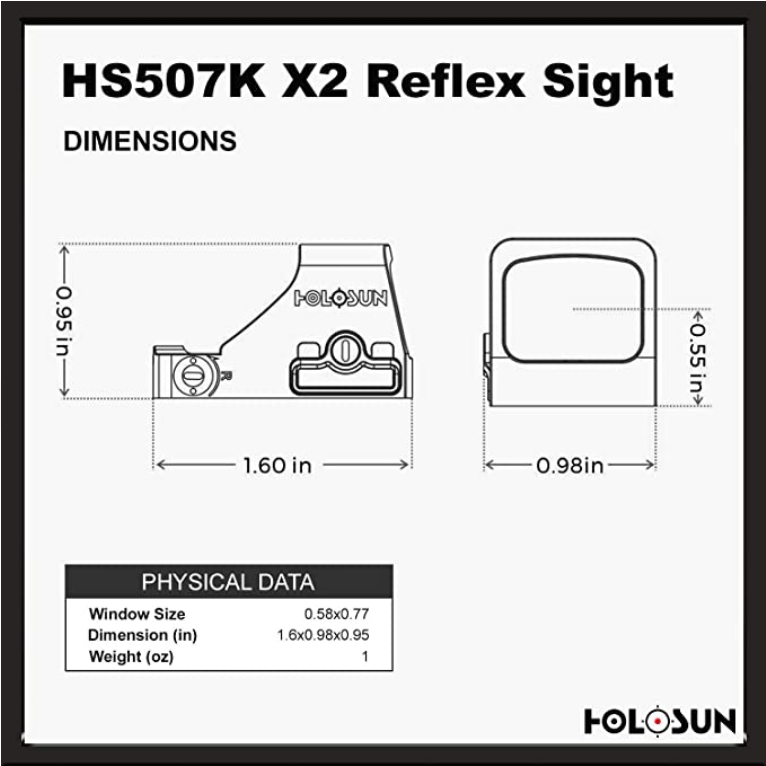 HOLOSUN HS507K X2 MICRO RED DOT OPTIC