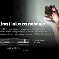 Nitecore MT1A Pro punjiva LED lampa od 800 lumena sa kopčom za svakodnevno nošenje.