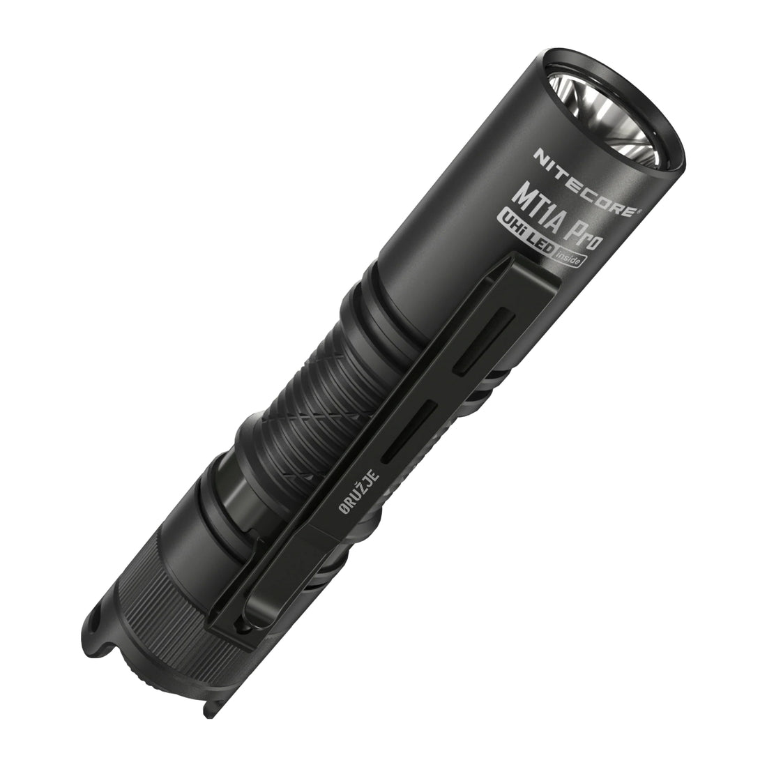 Nitecore MT1A Pro ručna lampa sa zadnjim prekidačem za uključivanje i izbor tri nivoa osvetljenja.