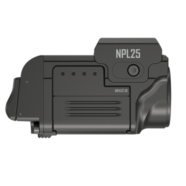 Kompaktna NITECORE NPL25 LED lampa za pištolj 9 mm sa magnetnim punjenjem