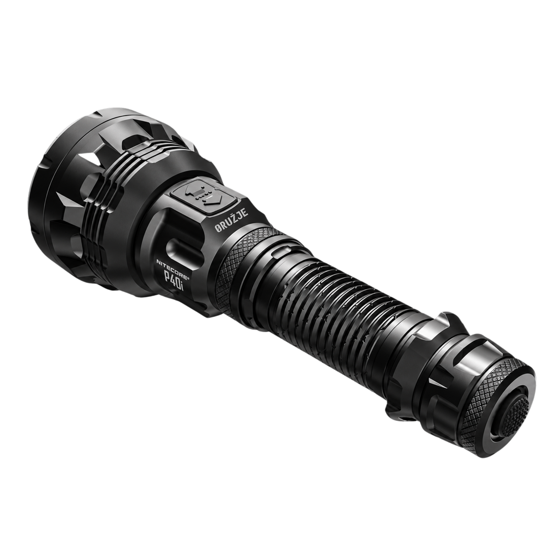 NITECORE P40 LEP LED lampa iz zadnjeg ugla sa aluminijumskim kućištem, rebrastim rukohvatom i zadnjim tasterom