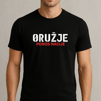 veoma kvalitetna majica sa natpisom oruzje sa prednje strane i ponos nacije ispod samo za odabrane