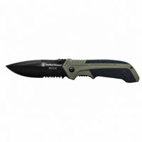 Smith & Wesson S.A. OD Green lovački i outdoor sklopivi nož sa nazubljenim 8Cr13MoV sečivom i spring assisted otvaranjem