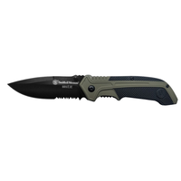 Smith & Wesson S.A. OD Green lovački i outdoor sklopivi nož sa nazubljenim 8Cr13MoV sečivom i spring assisted otvaranjem