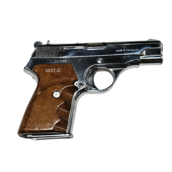 Originalni Zastava Mod. 67 7,65 Browning (.32 ACP) sa drvenim koricama rukohvata – desna strana