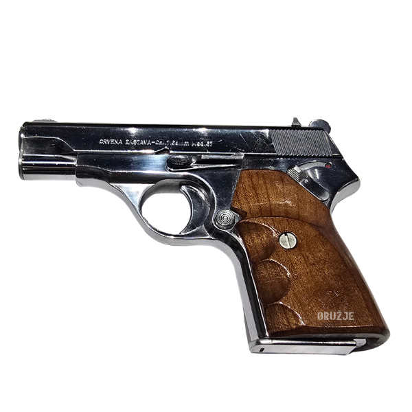 Zastava Mod. 67 pištolj kalibra 7,65 mm sa fabričkom niklovanom završnom obradom – leva strana