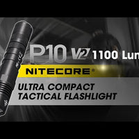 Video prikaz Nitecore P10 V2 taktičke LED lampe od 1.100 lumena i njenih funkcija