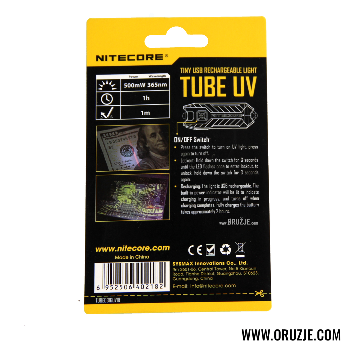 Nitecore tube UV lampa