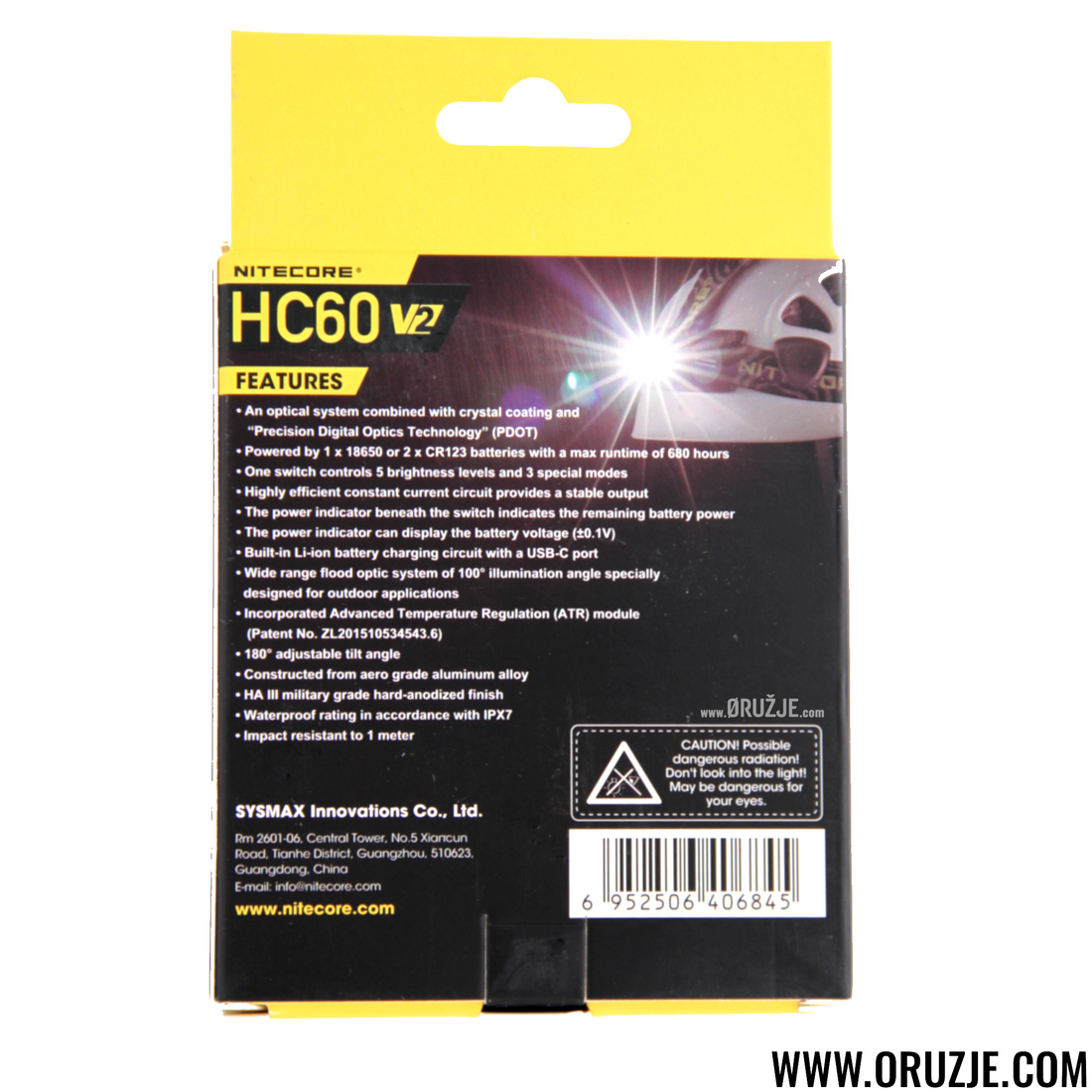 Nitecore hc60 naglavna lampa