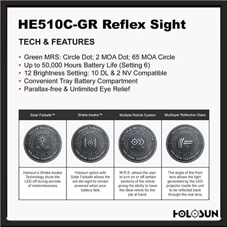 HOLOSUN HE510C-GR MICRO RED DOT OPTIC