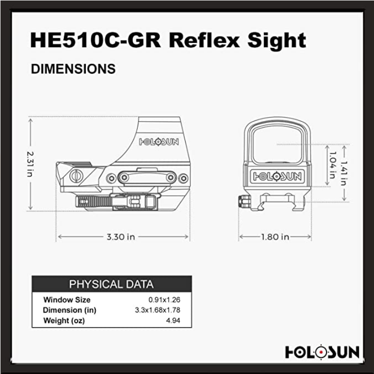 HOLOSUN HE510C-GR MICRO RED DOT OPTIC